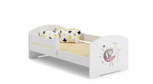 ADRK Furniture Pepe Barrier Sleeping Princess -lastensänky, 140 x 70 cm, valkoinen + patja hinta ja tiedot | Lastensängyt | hobbyhall.fi