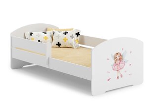 ADRK Furniture Pepe Barrier Girl with Wings -lastensänky, 140 x 70 cm, valkoinen + patja hinta ja tiedot | Lastensängyt | hobbyhall.fi