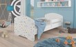 ADRK Furniture Pepe Barrier Galaxy -lastensänky, 160 x 80 cm, valkoinen + patja hinta ja tiedot | Lastensängyt | hobbyhall.fi