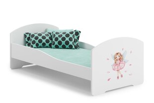 ADRK Furniture Pepe Girl with Wings -lastensänky, 140 x 70 cm, valkoinen + patja hinta ja tiedot | Lastensängyt | hobbyhall.fi