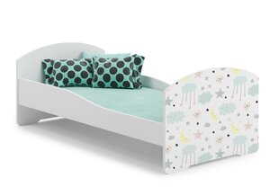 ADRK Furniture Pepe Galaxy -lastensänky, 160 x 80 cm, valkoinen + patja hinta ja tiedot | Lastensängyt | hobbyhall.fi