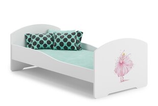 AADRK Furniture Pepe Ballerina -lastensänky, 160 x 80 cm, valkoinen + patja hinta ja tiedot | Lastensängyt | hobbyhall.fi