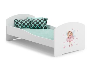 ADRK Furniture Pepe Girl with Wings -lastensänky, 160 x 80 cm, valkoinen + patja hinta ja tiedot | Lastensängyt | hobbyhall.fi
