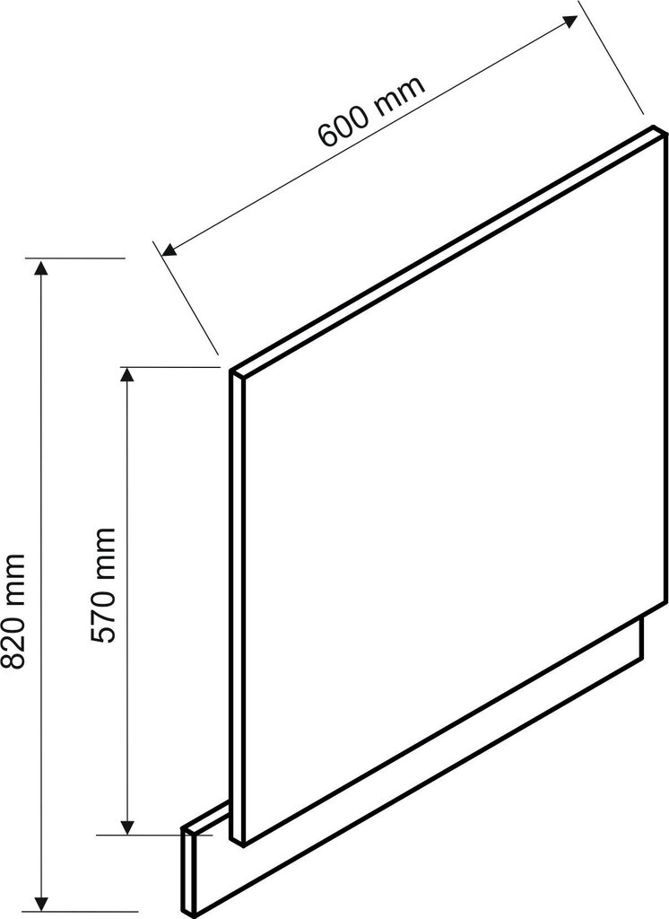 Astianpesukoneen etuosa NATALIA FZ.60 P.O ( 59,6 x 57 cm ), harmaa hinta ja tiedot | Keittiön kaapit | hobbyhall.fi