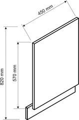 Astianpesukoneen etuosa NATALIA FZ.45 PO ( 44,6 x 57 ), harmaa hinta ja tiedot | Keittiön kaapit | hobbyhall.fi