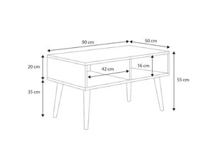 ADRK Furniture Sana -sohvapöytä, valkoinen hinta ja tiedot | Sohvapöydät | hobbyhall.fi