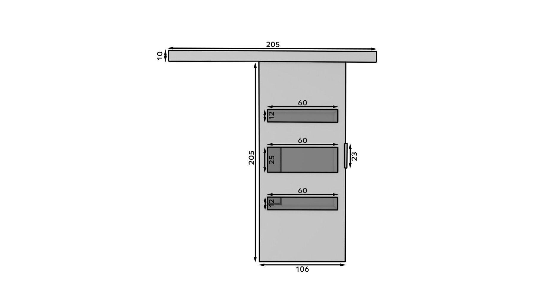 ADRK Furniture Desio 106 -liukuovi, harmaa hinta ja tiedot | Kaapit | hobbyhall.fi