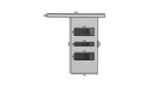 ADRK Furniture Cento 76 -liukuovi, ruskea hinta ja tiedot | Kaapit | hobbyhall.fi