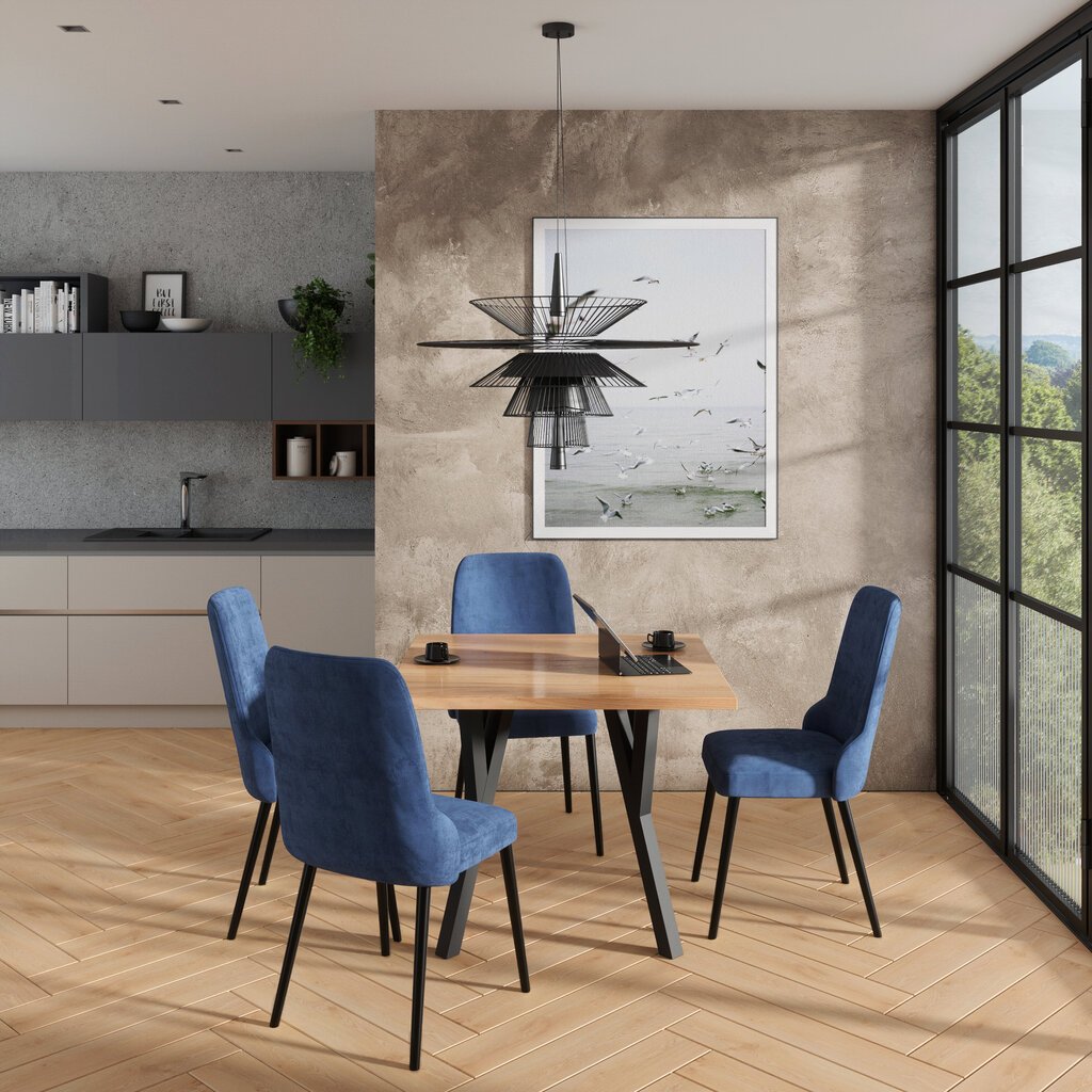 ADRK Furniture 83 Rodos -keittiöryhmä, sininen / ruskea hinta ja tiedot | Ruokailuryhmät | hobbyhall.fi