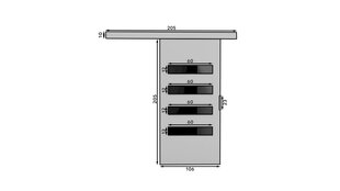 ADRK Furniture Forli 106 -liukuovi, harmaa hinta ja tiedot | Kaapit | hobbyhall.fi