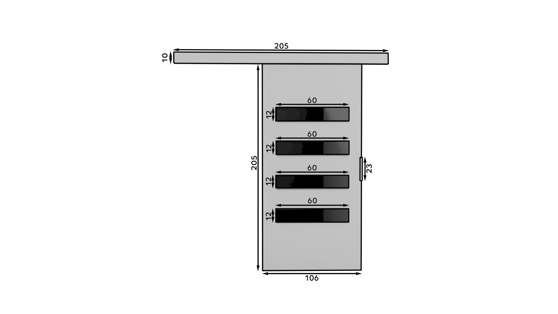 ADRK Furniture Forli 106 -liukuovi, harmaa hinta ja tiedot | Kaapit | hobbyhall.fi