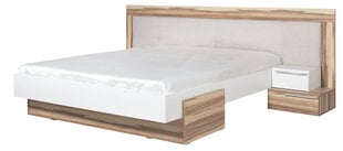 Sänky Morena 160x200 cm, valkoinen/ruskea hinta ja tiedot | Meblar Makuuhuone | hobbyhall.fi