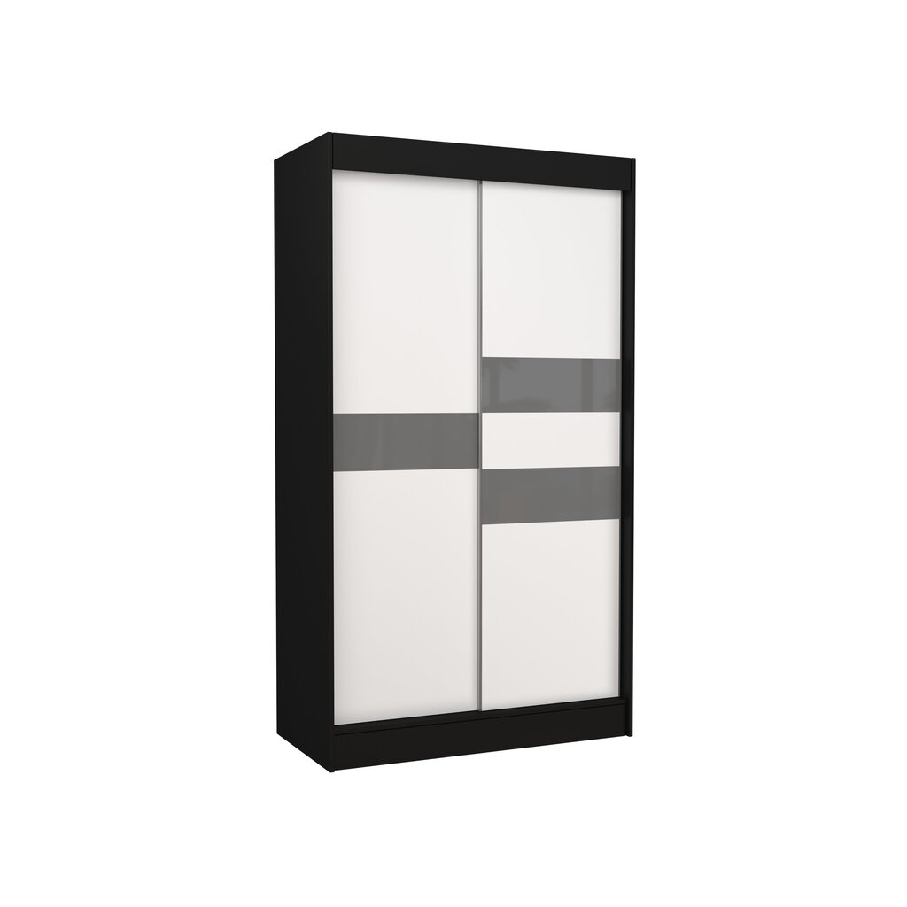 Vaatekaappi Adrk Furniture Batia 120 cm, musta/harmaa hinta ja tiedot | Kaapit | hobbyhall.fi