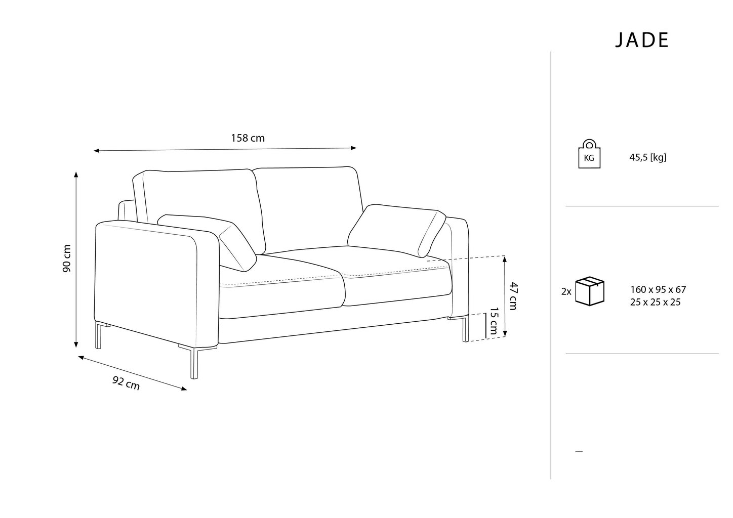 Sohva Micadoni Home Jade 2S, sininen hinta ja tiedot | Sohvat ja vuodesohvat | hobbyhall.fi