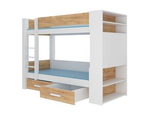 Sänky ADRK Furniture Garet 80x180cm cm, valkoinen/ruskea hinta ja tiedot | Lastensängyt | hobbyhall.fi