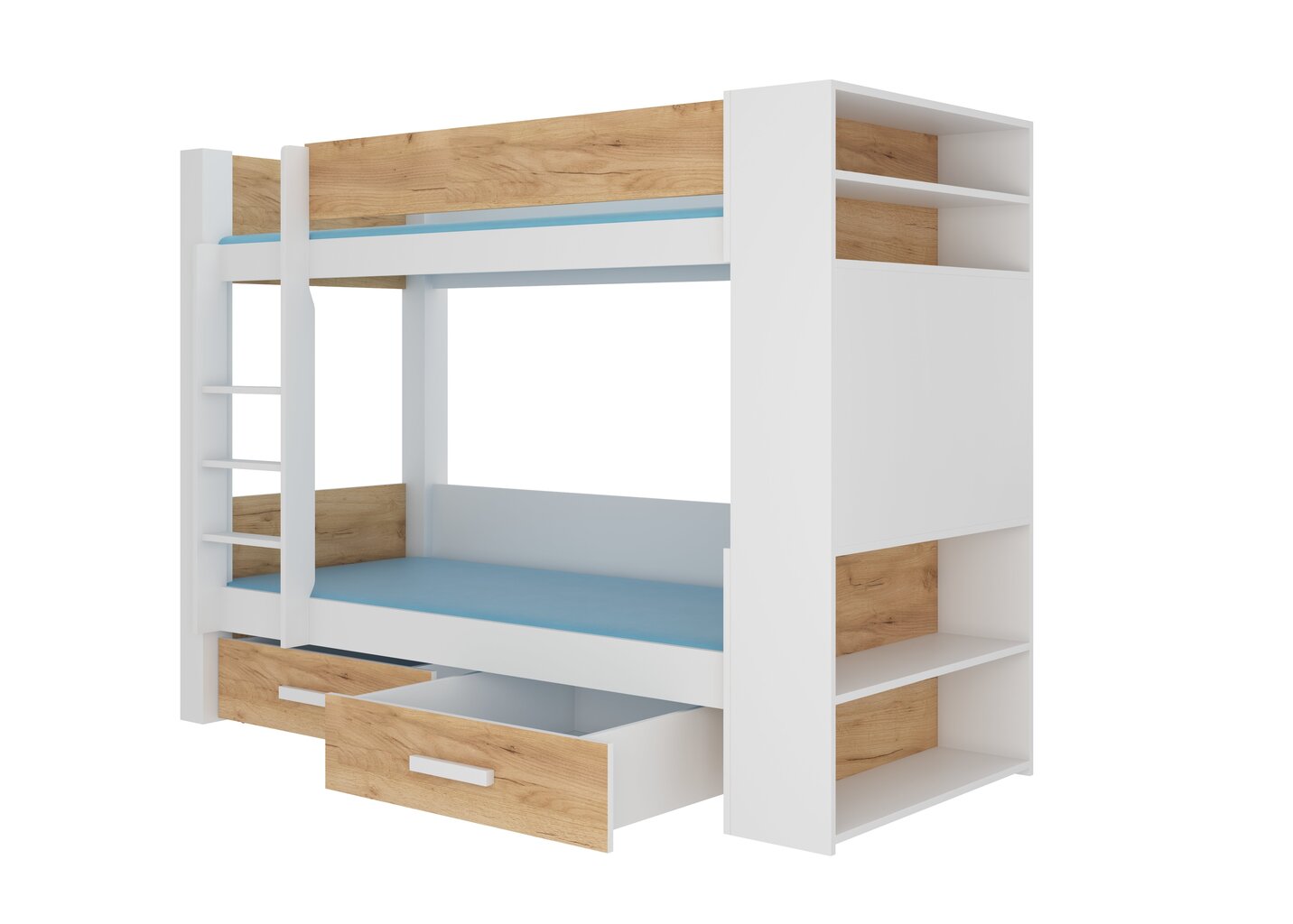 Sänky ADRK Furniture Garet 80x180cm cm, valkoinen/ruskea hinta ja tiedot | Lastensängyt | hobbyhall.fi