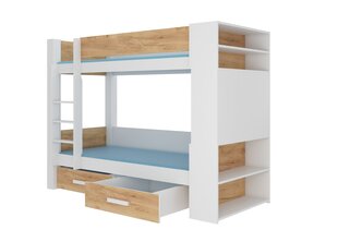 Sänky ADRK Furniture Garet 80x180 cm, valkoinen/vaaleanruskea hinta ja tiedot | Lastensängyt | hobbyhall.fi