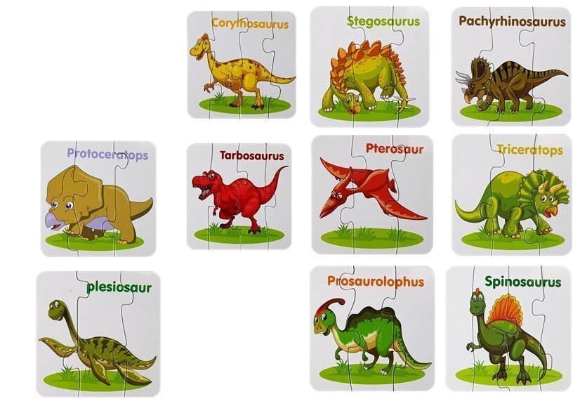 Opetuspalapeli "Dinosaurs", englanninkielinen, 10 yhdistelmää hinta ja tiedot | Lautapelit ja älypelit | hobbyhall.fi