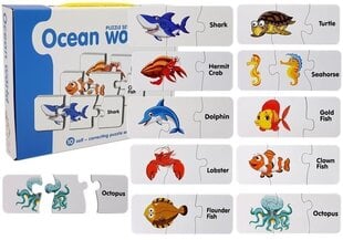 Opettava palapeli "Ocean World", englanniksi, 10 yhdistelmää hinta ja tiedot | Lautapelit ja älypelit | hobbyhall.fi