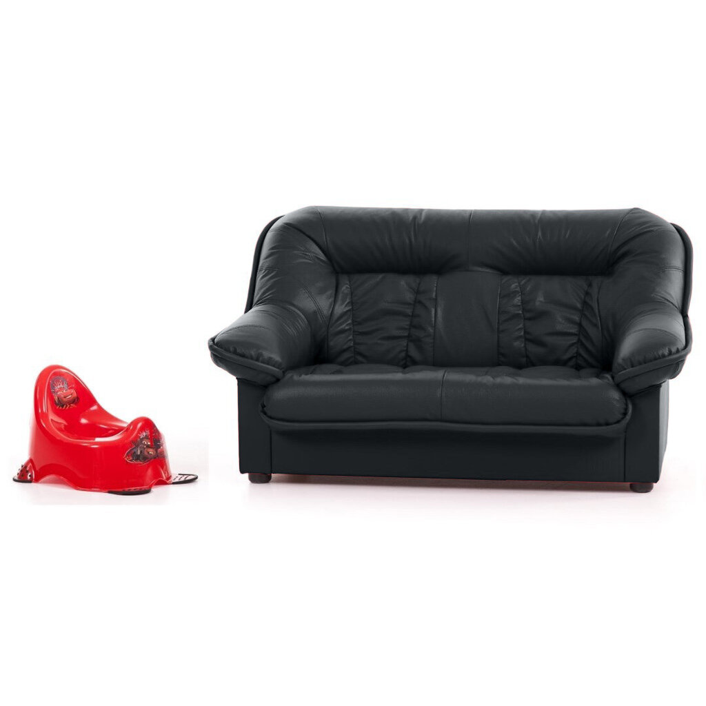 Lasten sohva, Mini Spencer, nahka, musta hinta ja tiedot | Lasten nojatuolit ja säkkituolit | hobbyhall.fi