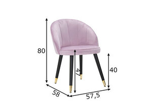 Ruokapöydän tuoli Glam, pinkki hinta ja tiedot | Ruokapöydän tuolit | hobbyhall.fi