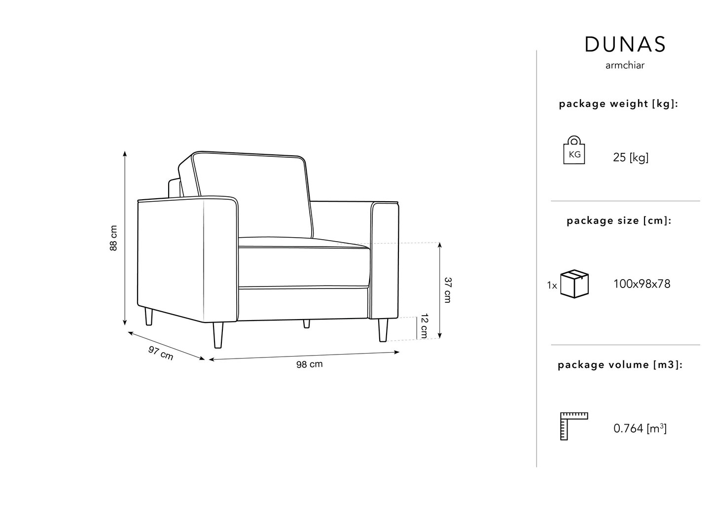 Nojatuoli Micadoni Home Dunas, vihreä/musta hinta ja tiedot | Nojatuolit | hobbyhall.fi