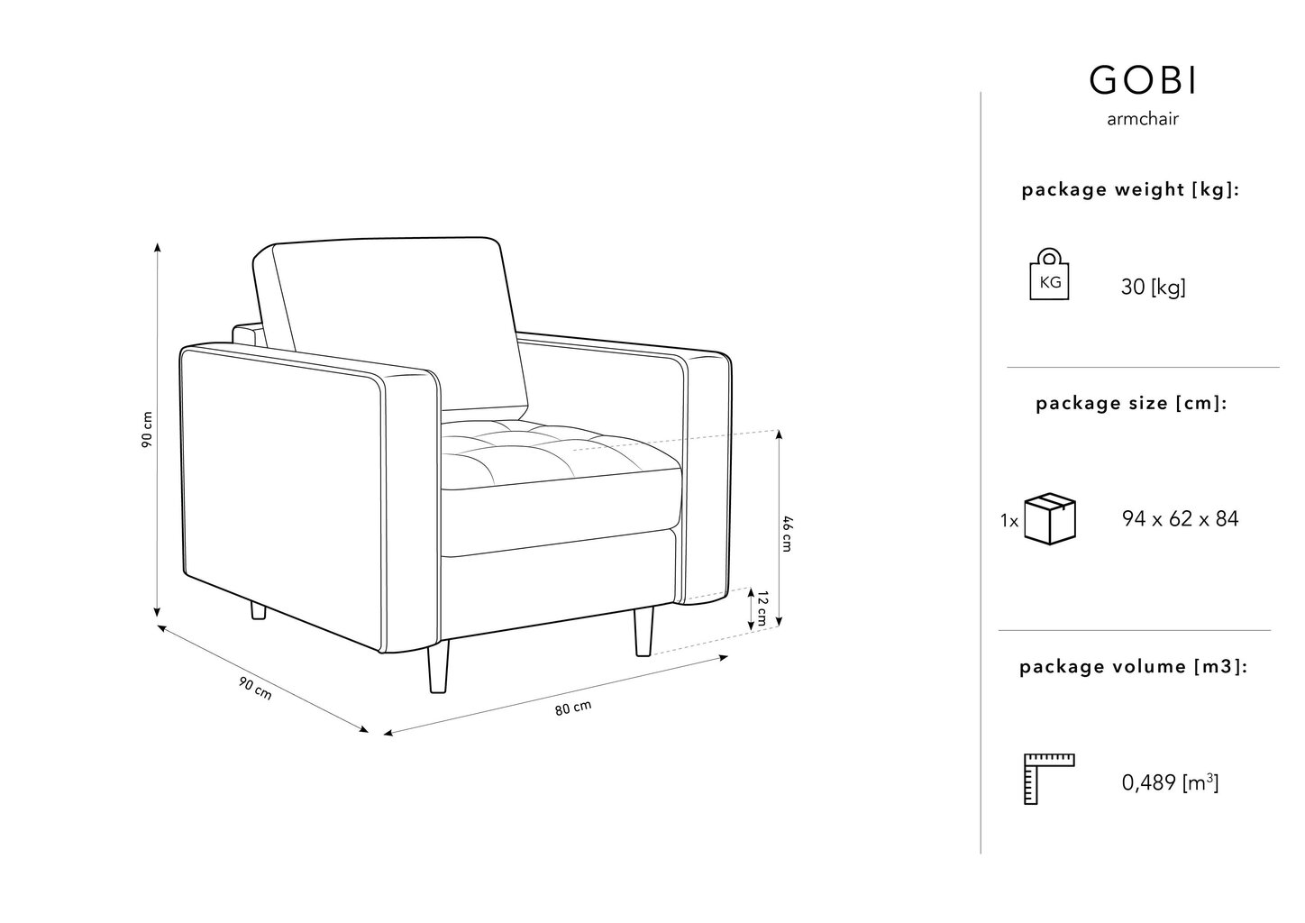 Nojatuoli Micadoni Home Gobi, keltainen hinta ja tiedot | Nojatuolit | hobbyhall.fi