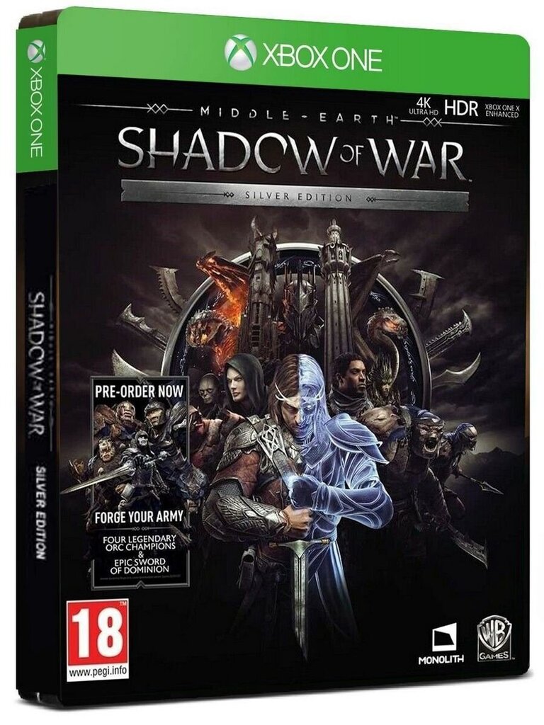 Xbox One peli Middle-Earth: Shadow of War Silver Edition Steelbook hinta ja tiedot | Tietokone- ja konsolipelit | hobbyhall.fi