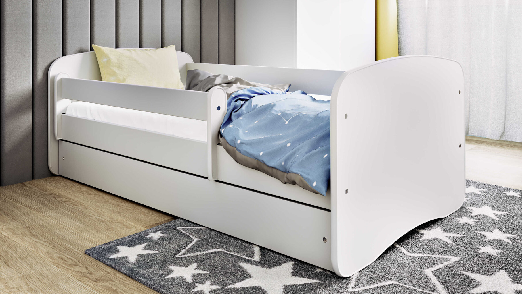 Lasten sänky patjalla Kocot Kids Babydreams, 80x160 cm, valkoinen hinta ja tiedot | Lastensängyt | hobbyhall.fi