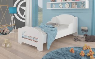 ADRK Furniture Amadis Railway -lastensänky, 160 x 80 cm, valkoinen + patja hinta ja tiedot | Lastensängyt | hobbyhall.fi