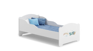 ADRK Furniture Amadis Plane with a Banner -lastensänky, 160 x 80 cm, valkoinen + patja hinta ja tiedot | Lastensängyt | hobbyhall.fi
