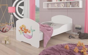 ADRK Furniture Pepe Mermaid with a Star -lastensänky, 160 x 80 cm, valkoinen + patja hinta ja tiedot | Lastensängyt | hobbyhall.fi
