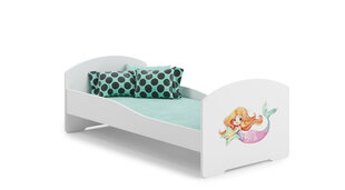 ADRK Furniture Pepe Mermaid with a Star -lastensänky, 160 x 80 cm, valkoinen + patja hinta ja tiedot | Lastensängyt | hobbyhall.fi
