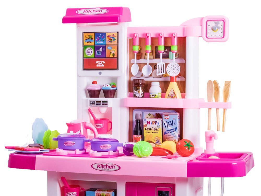 Suuri interaktiivinen keittiö, vaaleanpunainen hinta ja tiedot | Tyttöjen lelut | hobbyhall.fi