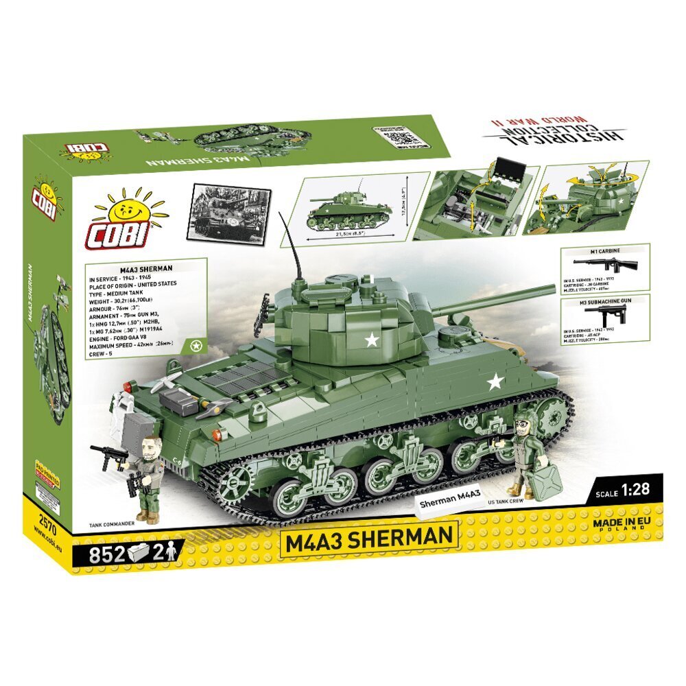 COBI - Muovirakenteet 2570 M4A3 SHERMAN hinta ja tiedot | LEGOT ja rakennuslelut | hobbyhall.fi