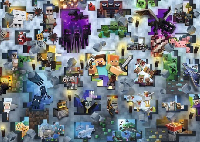 Palapeli leluilla Minecraft Ravensburger, 1000 palaa hinta ja tiedot | Palapelit | hobbyhall.fi