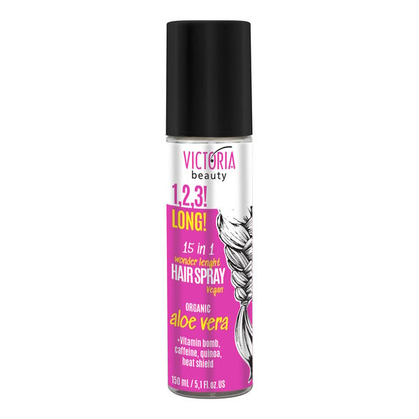 Victoria Beauty, Hiusten kasvua edistävä spray 15in1 luomualoe-uutetta, chili-hanhimallasuutetta, kofeiinia, 150ml