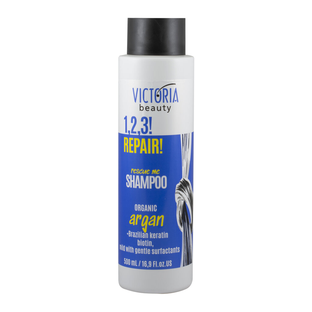 Victoria Beauty, shampoo vaurioituneille hiuksille orgaanista arganöljyä, brasilialaista keratiinia sekä biotiinia sisältävä, 500 ml hinta ja tiedot | Shampoot | hobbyhall.fi