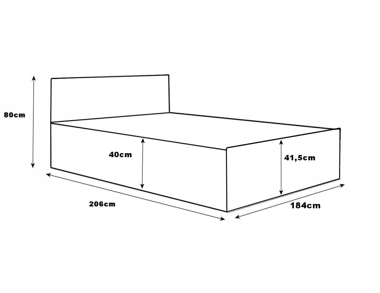 Sänky, patjalla ja liinavaatelaatikolla, 180 cm x 200 cm, ruskean värinen hinta ja tiedot | Sängyt | hobbyhall.fi