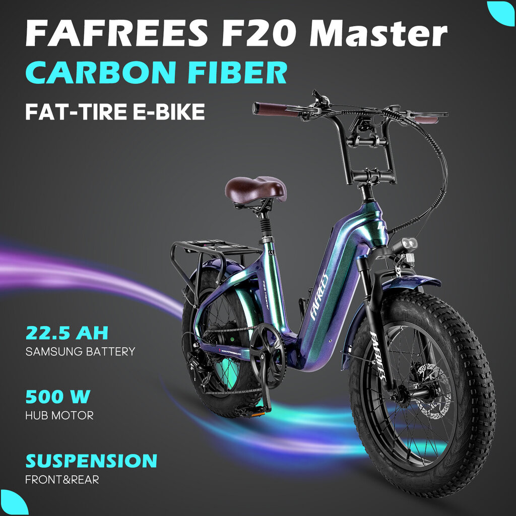 CARBON Sähköpyörä FAFREES F20 Master, 20", harmaa, 500W, 22,5Ah hinta ja tiedot | Sähköpyörät | hobbyhall.fi