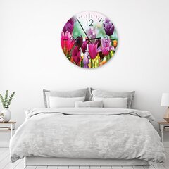 Seinäkello, Värikkäät tulppaanit, 40x40 cm hinta ja tiedot | Kellot | hobbyhall.fi