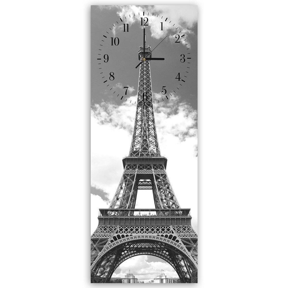 Seinäkello, Eiffel-torni pilvissä, 30x90 cm hinta ja tiedot | Kellot | hobbyhall.fi