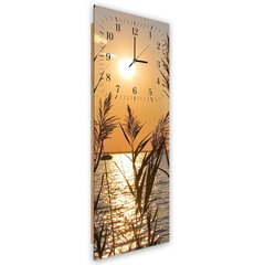 Seinäkello, Ruoko auringonlaskun aikaan, 40x118 cm hinta ja tiedot | Kellot | hobbyhall.fi