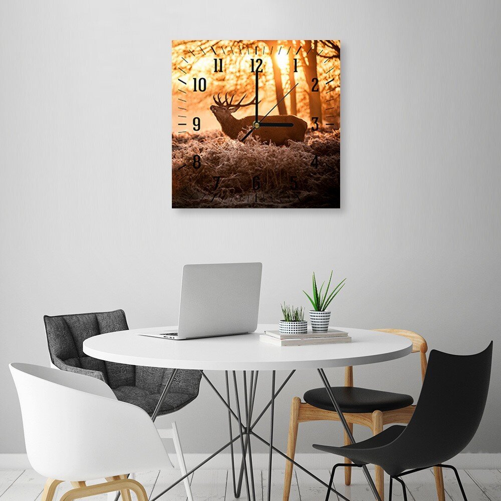 Seinäkello, Hirvi auringonpaisteessa, 60x60 cm hinta ja tiedot | Kellot | hobbyhall.fi