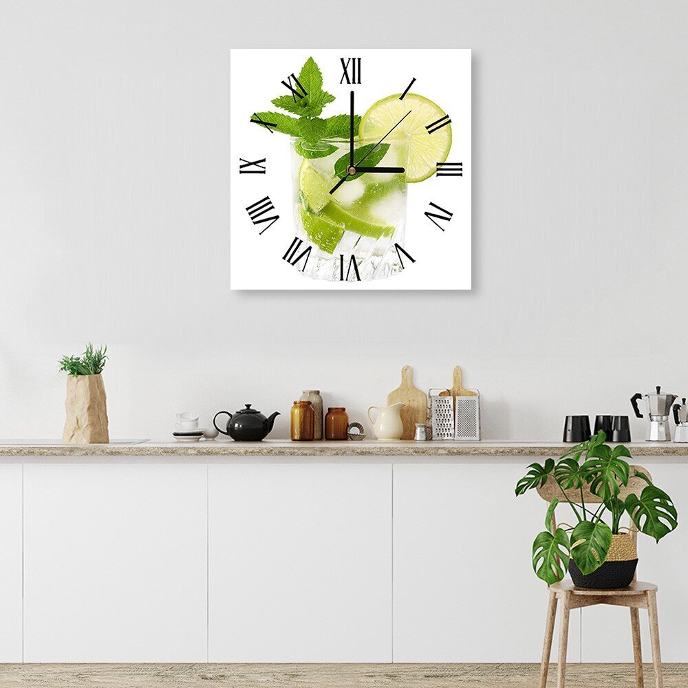 Seinäkello, Mojiton aika, 40x40 cm hinta ja tiedot | Kellot | hobbyhall.fi