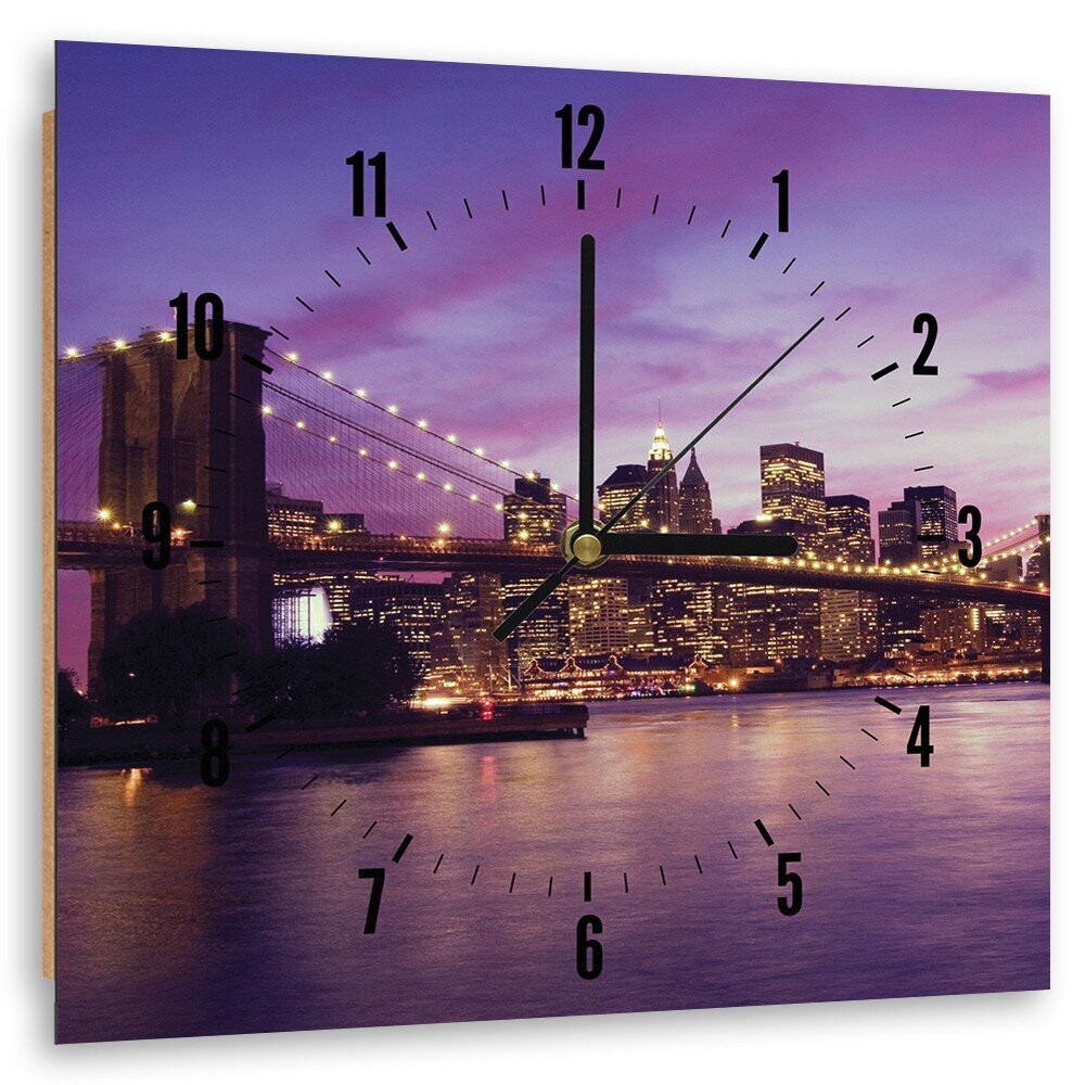 Seinäkello, New York hämärässä, 40x40 cm hinta ja tiedot | Kellot | hobbyhall.fi