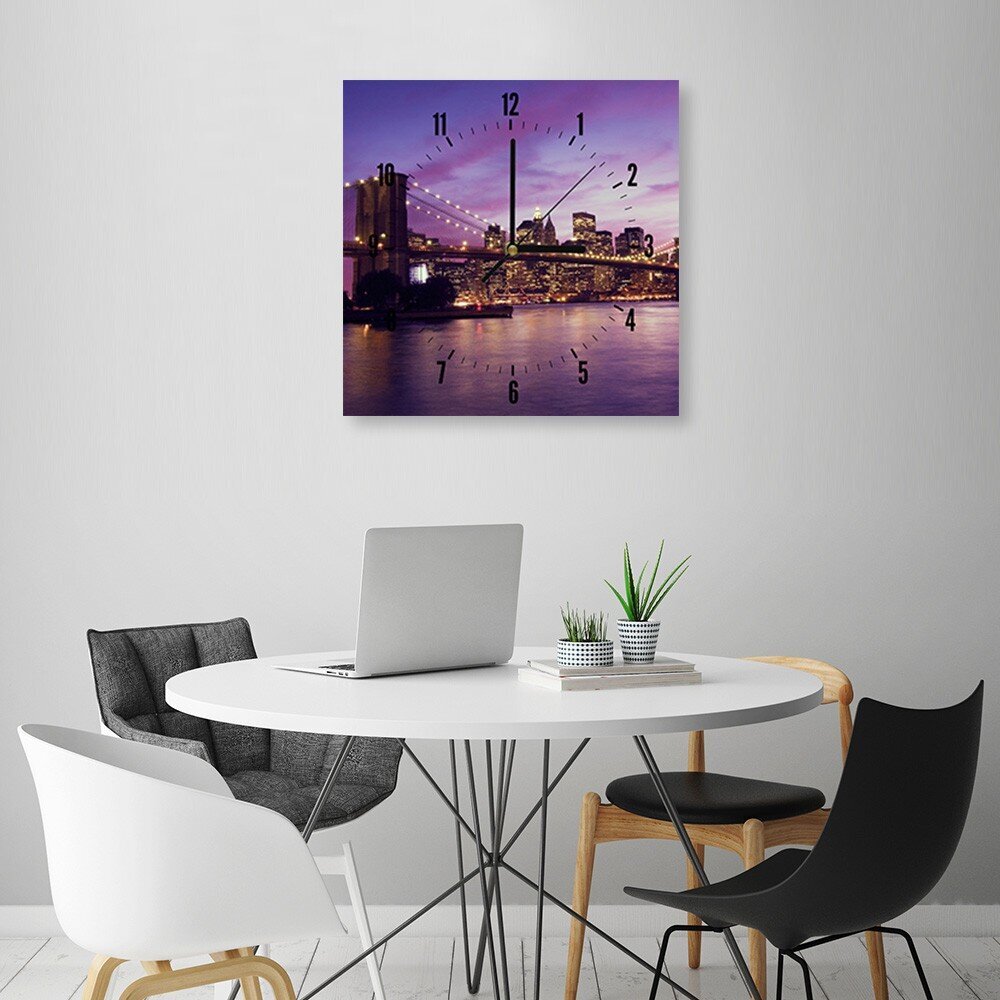 Seinäkello, New York hämärässä, 80x80 cm hinta ja tiedot | Kellot | hobbyhall.fi