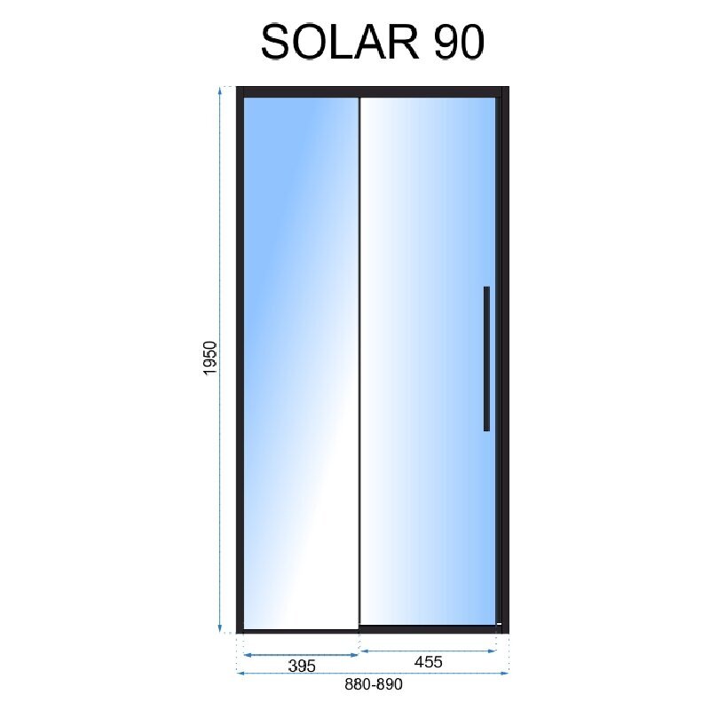 SOLAR musta matto 90 suihkuovi hinta ja tiedot | Suihkuseinät ja -ovet | hobbyhall.fi