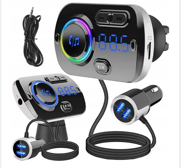 FM Bluetooth autolähetin + laturi, handsfree-tila hinta ja tiedot | FM-lähettimet ja -sovittimet | hobbyhall.fi