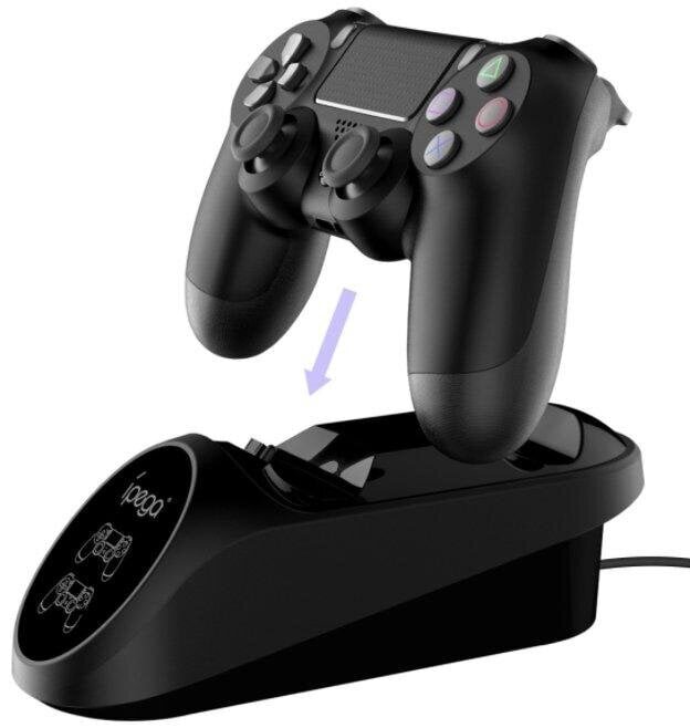 ipega Kaksoistelakointiasema iPega PG-9180 PS4-peliohjaimelle (musta) hinta ja tiedot | Ohjaimet ja lisätarvikkeet | hobbyhall.fi